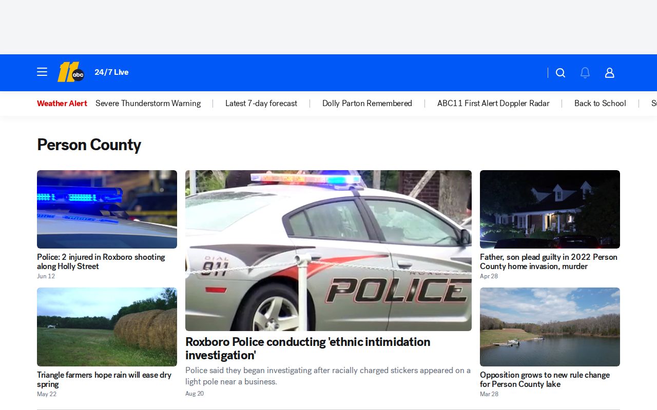 Roxboro and Person County crime-news source page for official arrest verification